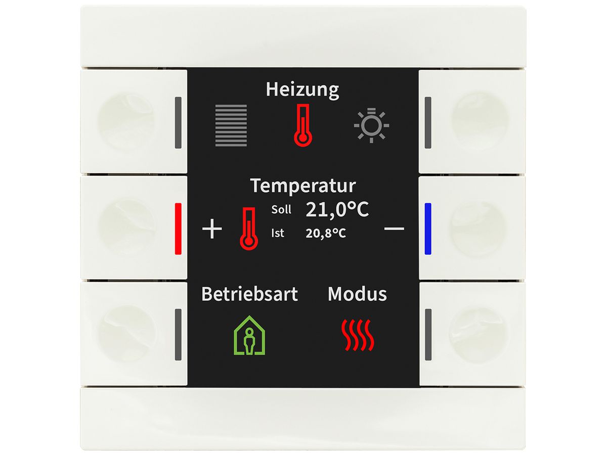 EB-Bediengerät KNX MDT BE-TAS86T.02 6T/6B Display Temp.weiss gl