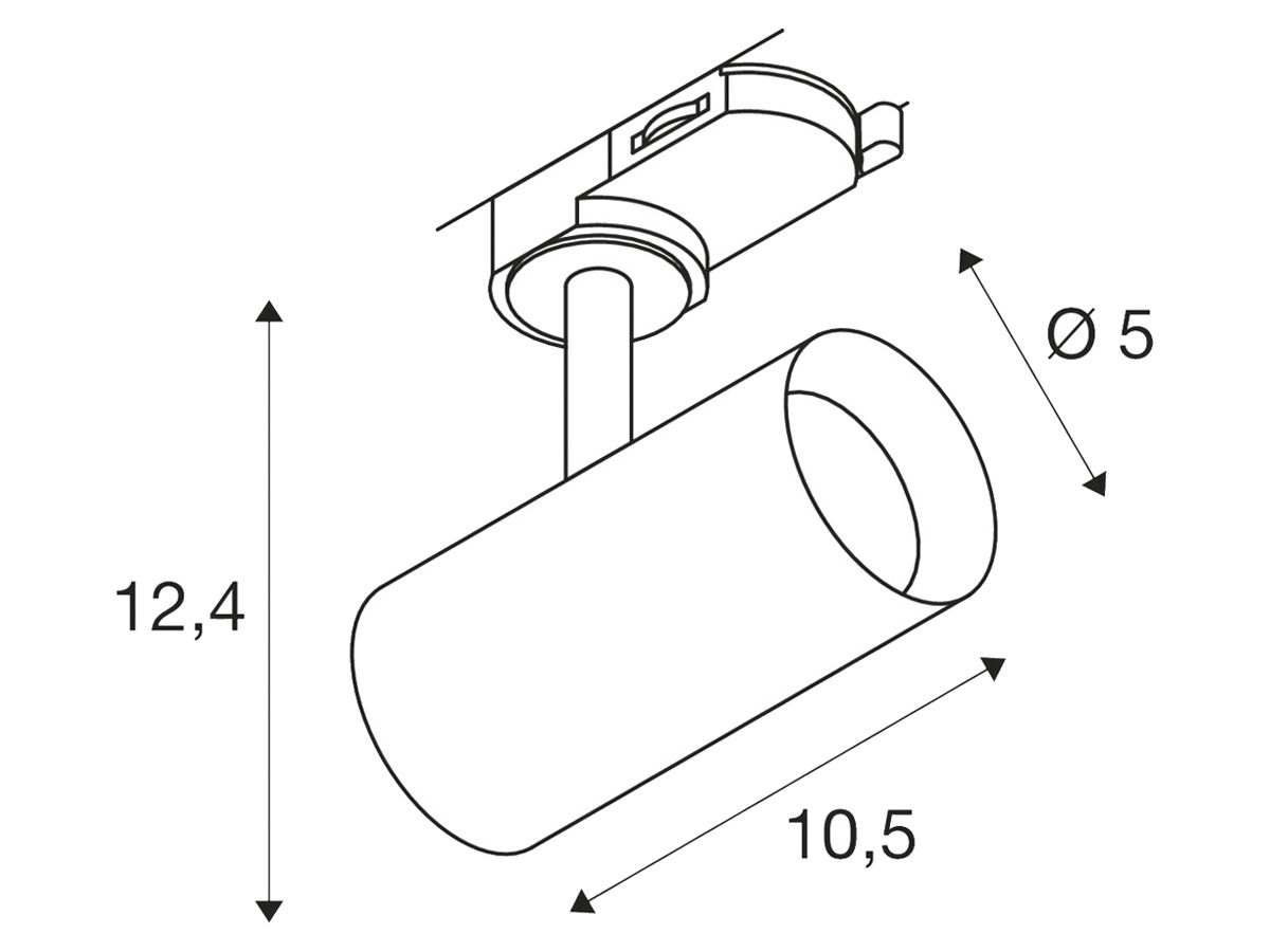 LED-Strahler SLV NOBLO SPOT PHASE 8.4W 450lm 920…930 36° DIM 3PH Ø50mm weiss