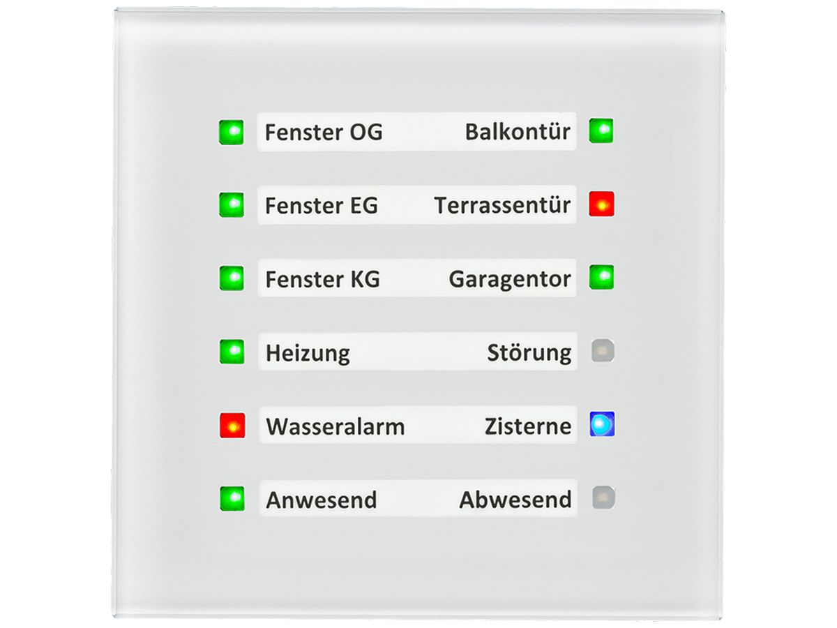 UP-Anzeigegerät KNX MDT SCN-GLED1W.01 Bezeichnungsfeld Glas