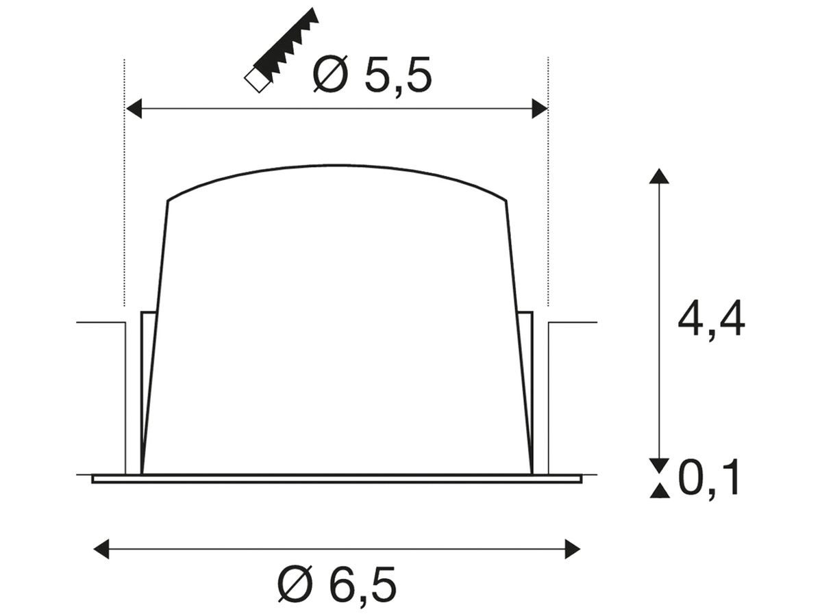 EB-LED-Downlight SLV NUMINOS XS, 7W 200mA 740lm 4000K 55° ws