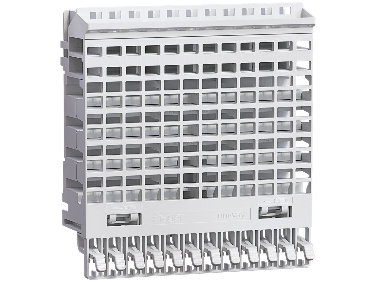 Stecksockel Hager uniway 250A 108mm 12 Steckplätze f.Sammelschienen 25×3mm 6 Stk