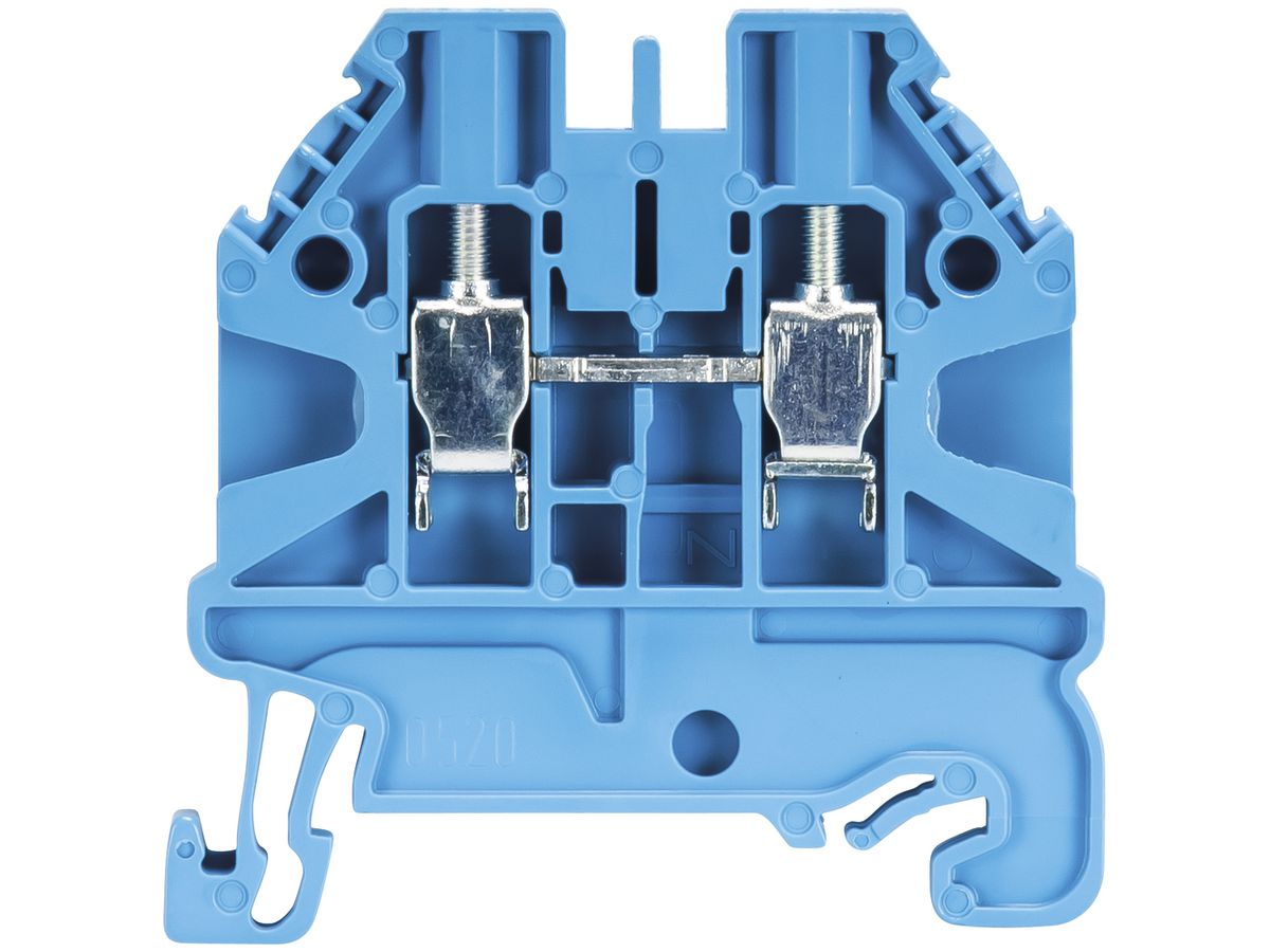 Durchgangs-Reihenklemme WT 0.14…4mm² 24A 1000V 2×Schraub.1 Et.Hutsch.TH35 hbl