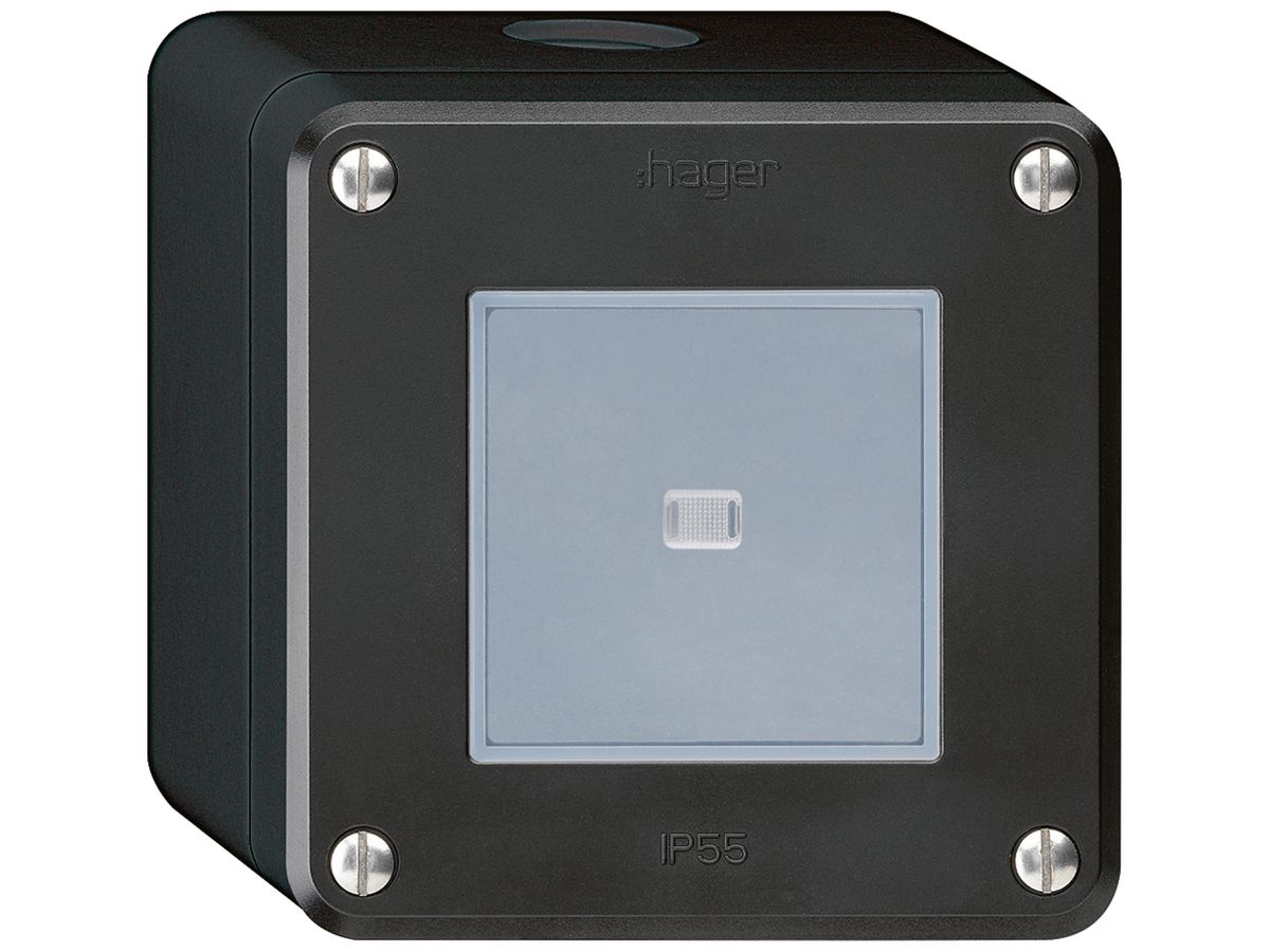 AP-Drucktaster robusto IP55 schwarz beleuchtet