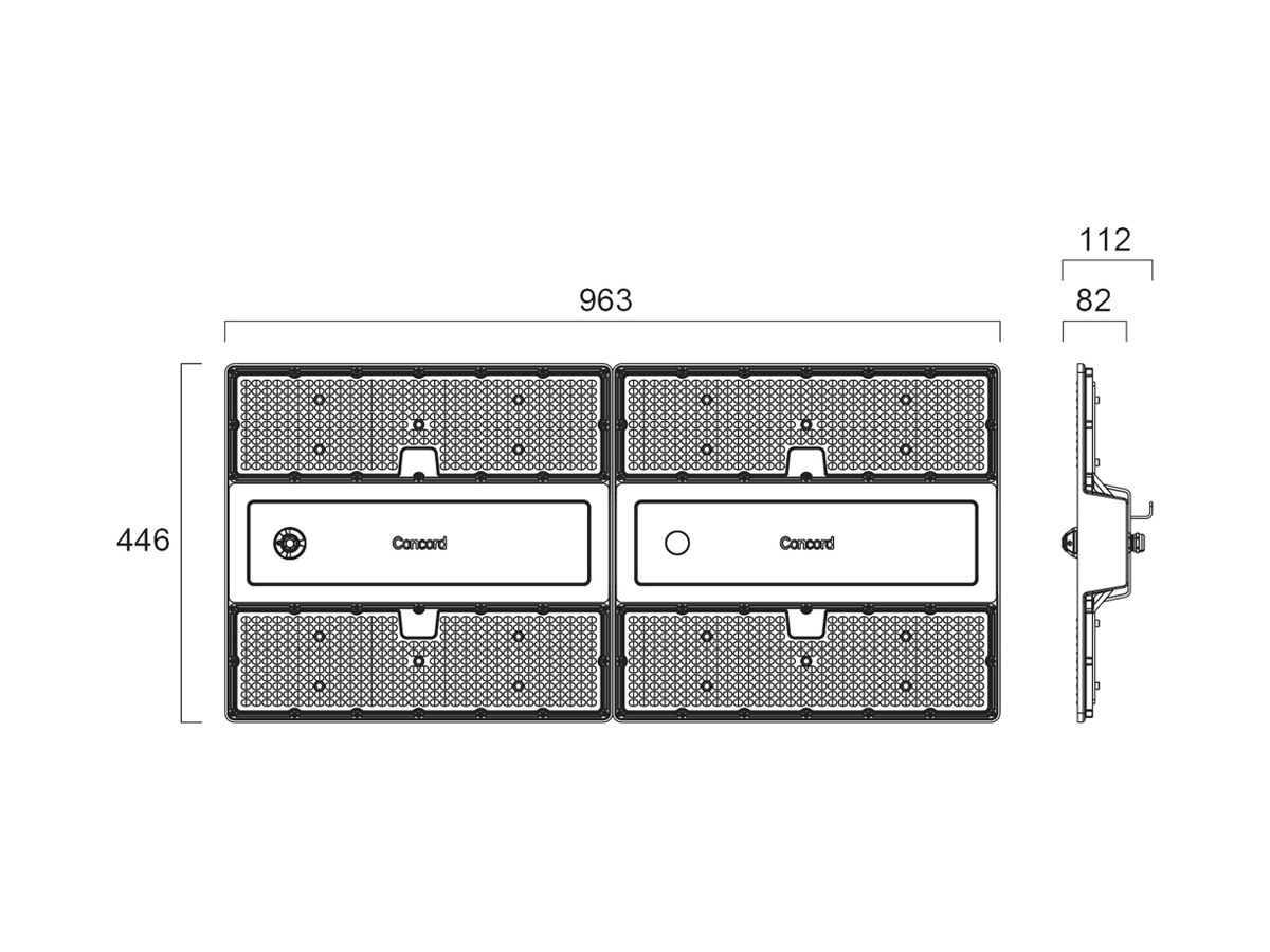 LED-Hallenstrahler Sylvania Rocks SSA03H 224W 40800lm 840 IP65 30×60° DI 963×446