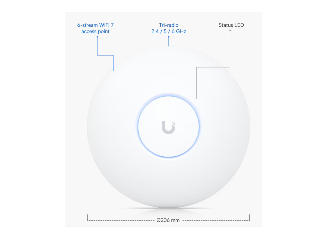 Ubiquiti Access Point U7-Pro WiFi 7 - 2.4/5/6GHz, Uplink 2.5GbE.