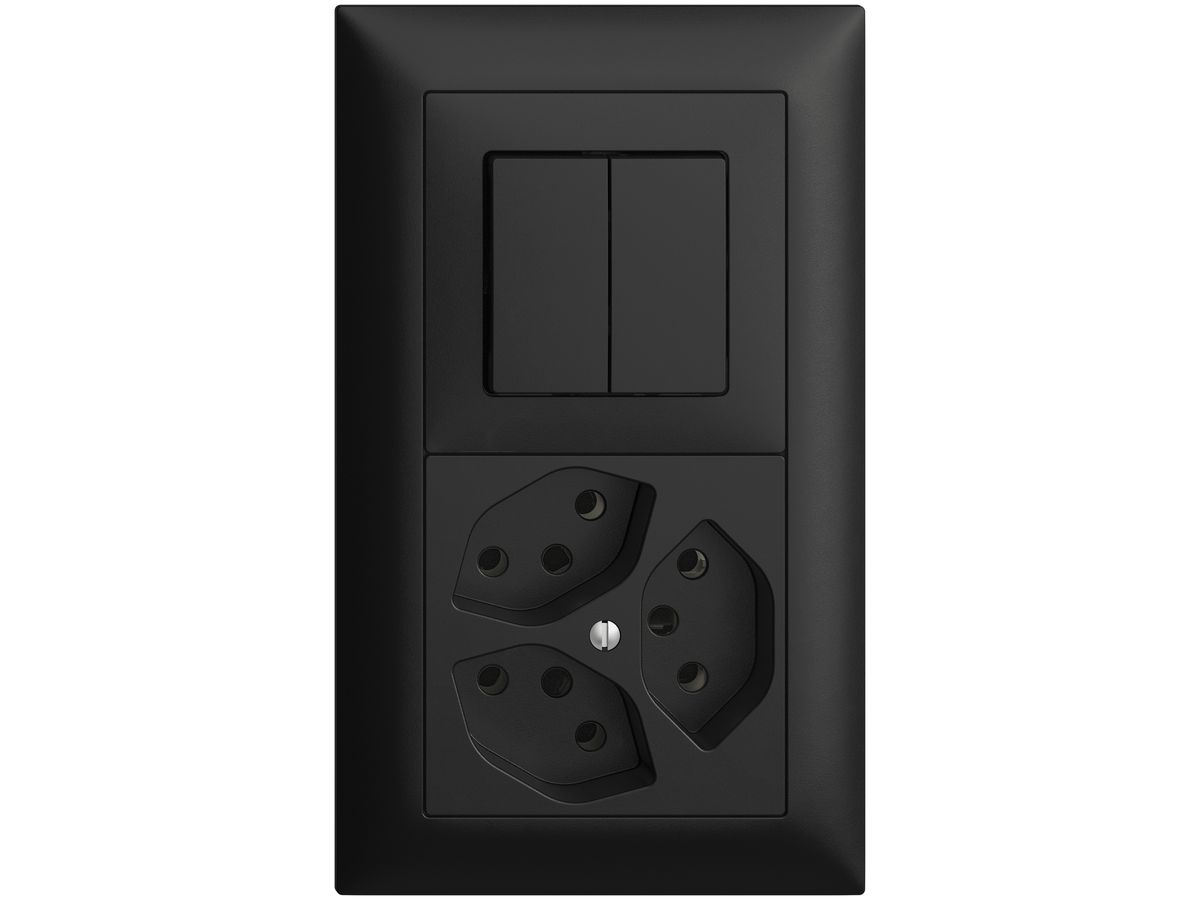 UP-Kombination EDIZIOdue 1/1P+3×T13 schwarz