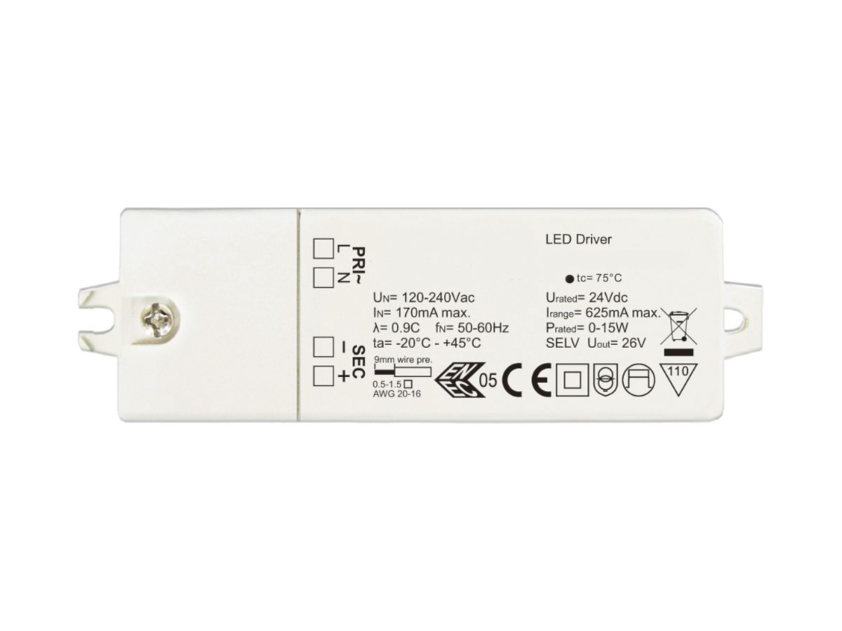 LED-Betriebsgerät DOTLUX IP20 24V 0.62mA ON/OFF 106×33×22mm