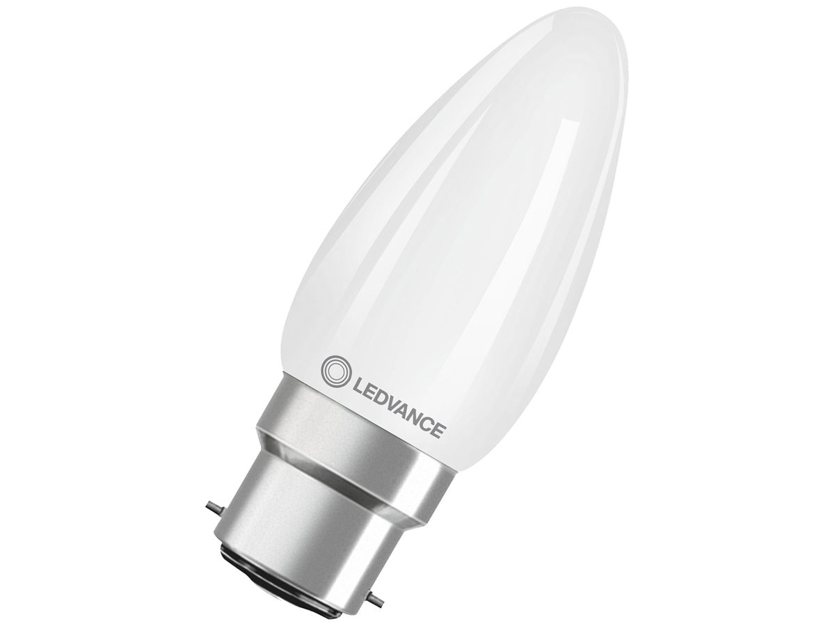 LED-Lampe LEDVANCE CLAS B B22d 4.8W 470lm 2700K DIM 94mm B10.5 mattiert