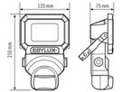 LED-Strahler ESYLUX AFL SUN, 10W 5000K 900lm 133×75×210mm IP65, schwarz