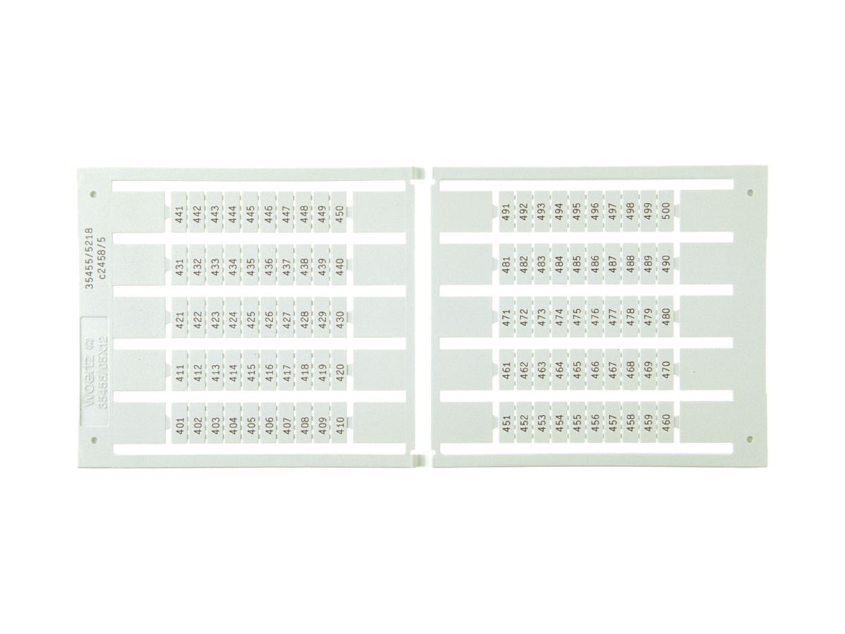 Bezeichnungsschildchen 8×12mm 10×81…90, 5 Kart. zu 100