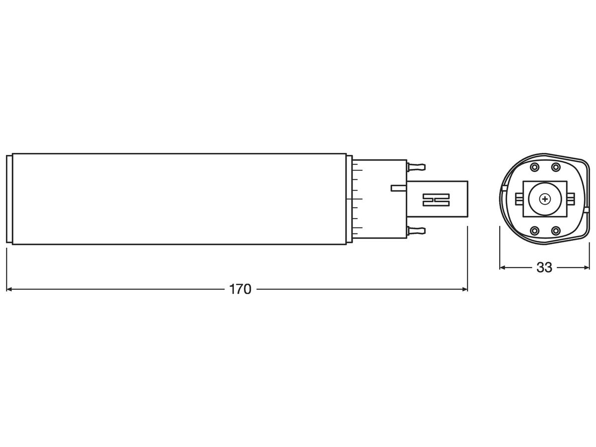 LED-Lampe LEDVANCE DULUX LED D/E26 G24q-3 10W 1100lm 840 169.8mm mattiert 120°