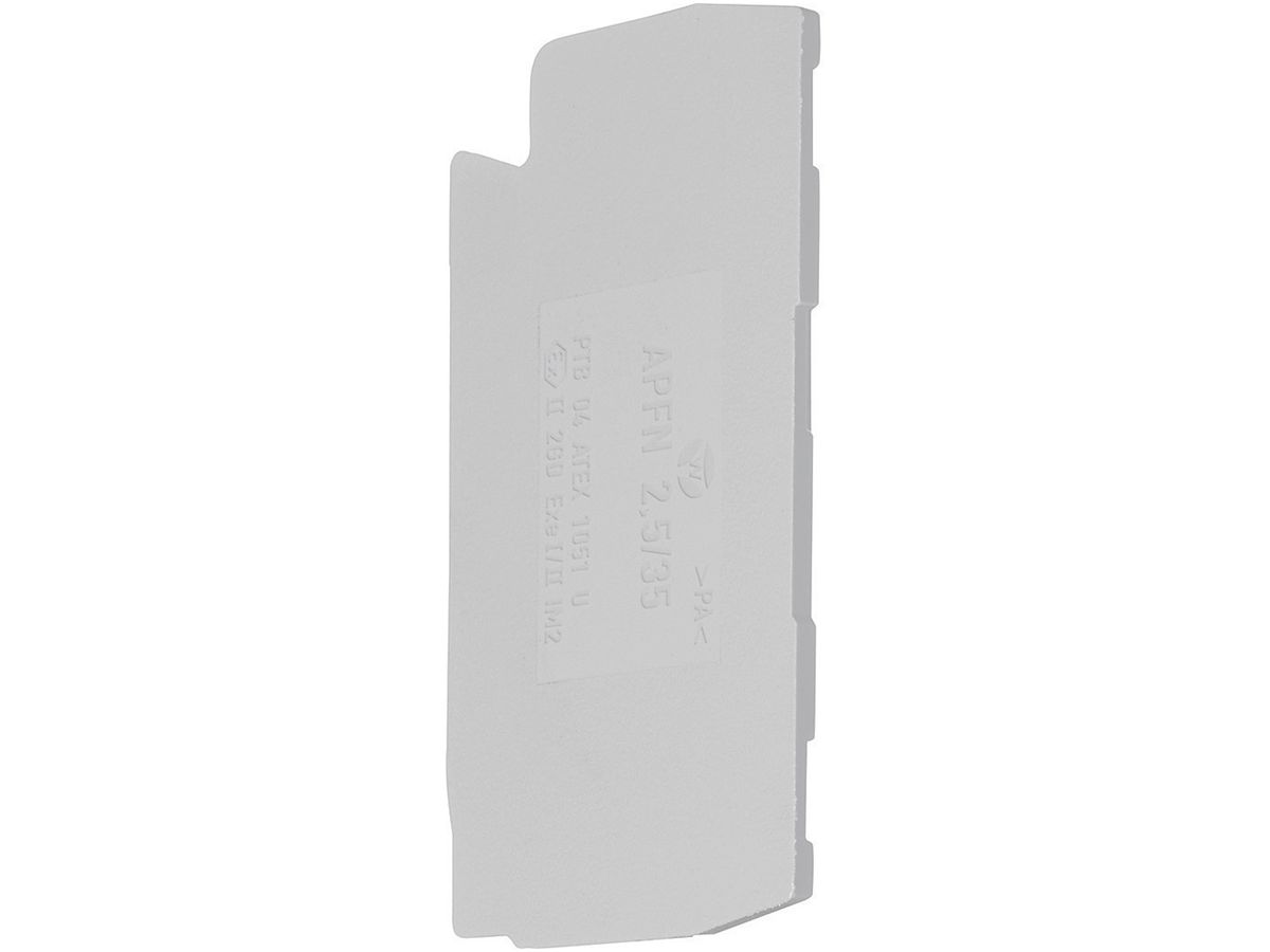 Abschlusswand Hager für KYA02LH2 L-Klemmen 2.5mm² grau