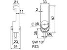 Schnellverleger BET 2056 W-Fuss Kunststoff 22…28mm 1×Kabel Stahl tfZn