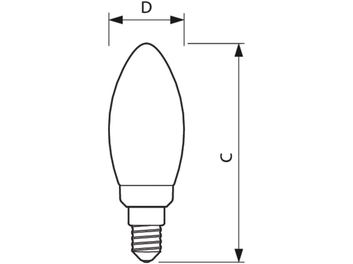 LED-Lampe Philips MAS LEDCandle E14 2.5W 340lm 2200…2700K DIM Kerze