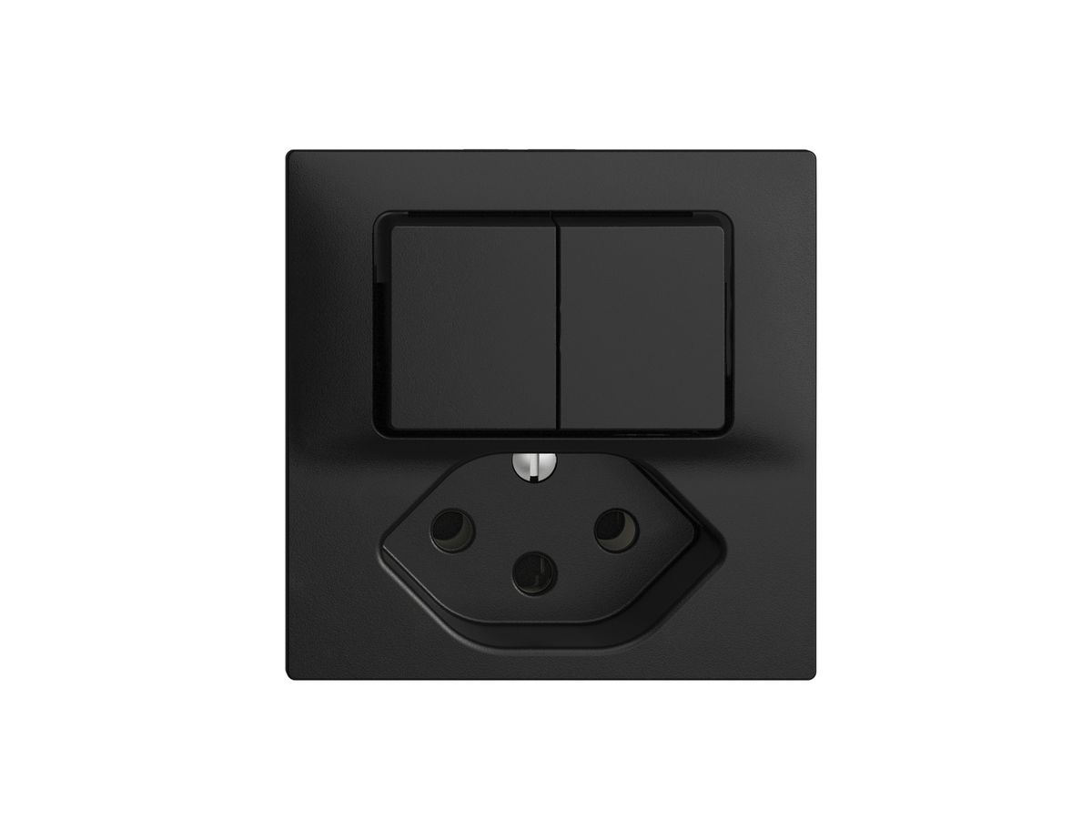 UP-Kombination 2×A-R/1P+T13 EDIZIOdue schwarz mit Shutter