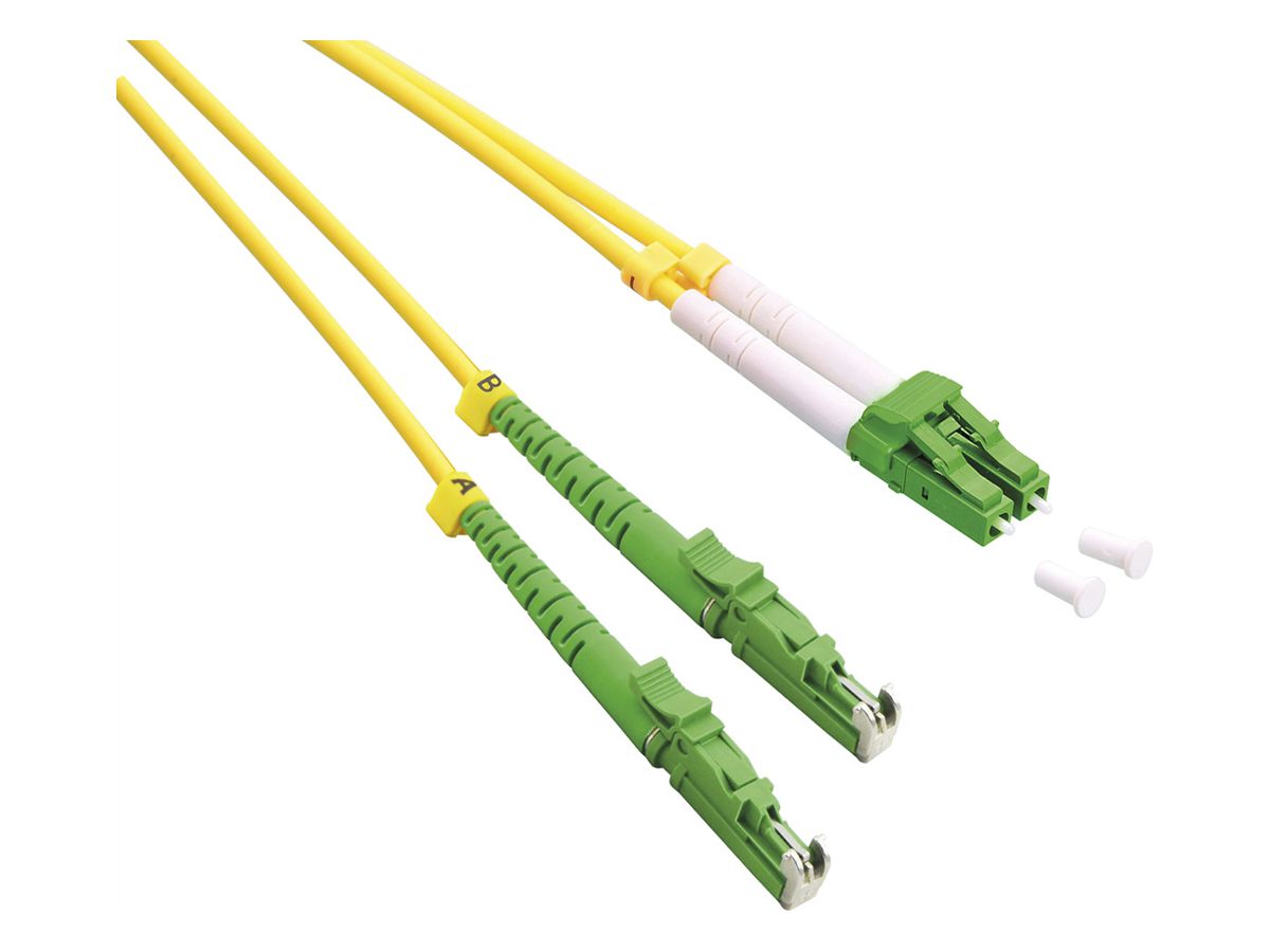 Patchkabel LWL ROLINE 2×OS2 LSH-APC/LC-Duplex-APC LSZH gelb 1m