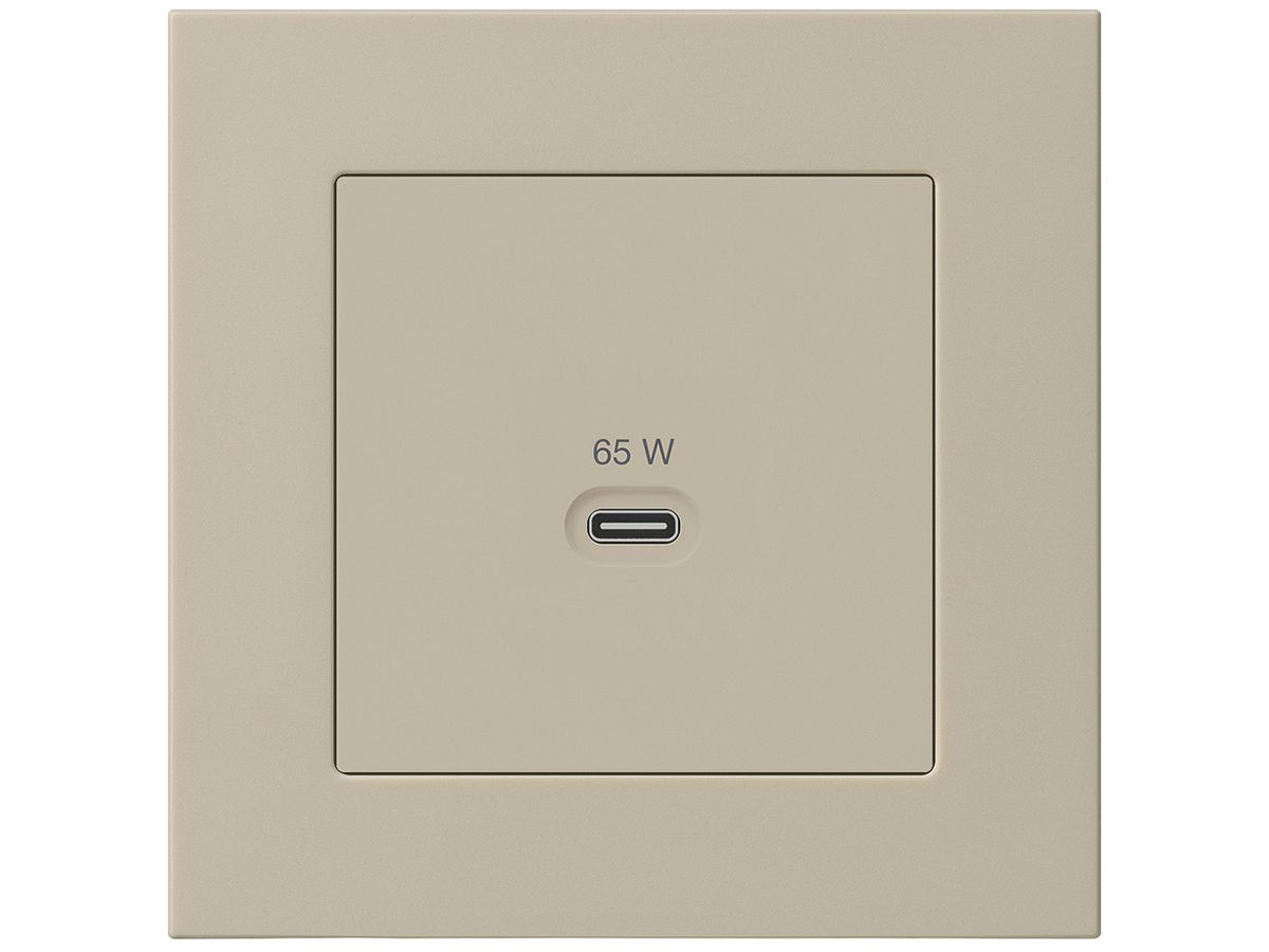 UP-USB-Ladesteckdose Hager kallysto.pro Typ C 65W 3250mA beige