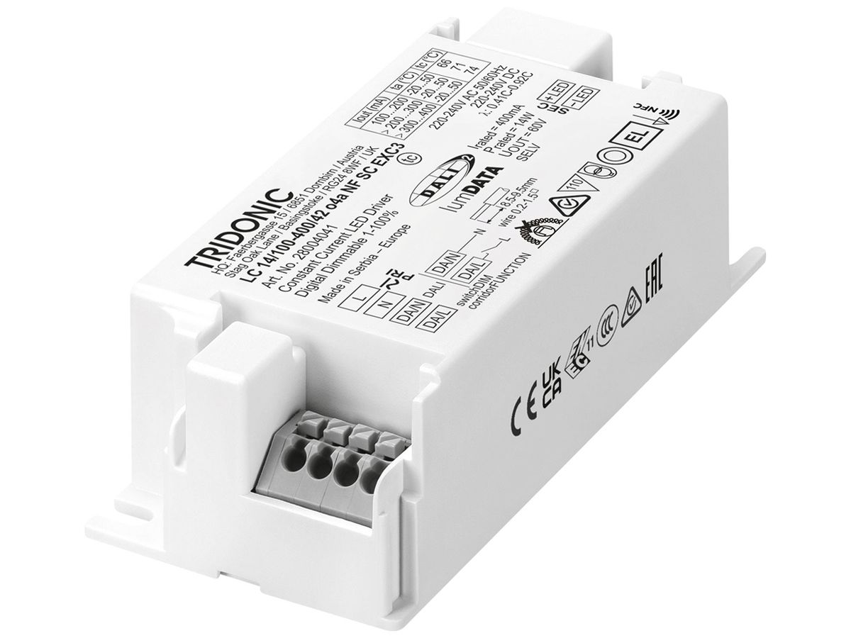 LED-Konverter Tridonic LC flexC NF SC EXC3 DIM 14W 100…400mA 97×43×30mm