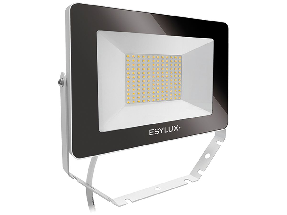 LED-Strahler ESYLUX OFL BASIC, 50W 3000K 5000lm 240×32×170mm IP65, weiss