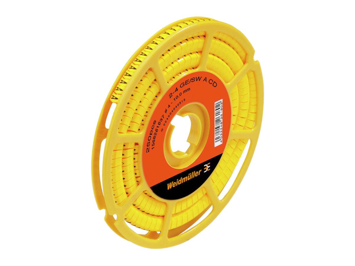 Leitermarkierer Weidmüller CLI C CD für Ø4…10mm 4×7mm Aufdruck: 2, gelb