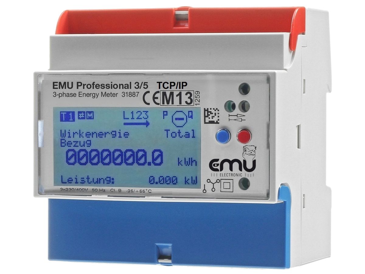 REG-Energiezähler EMU 3L 5A/1A 230/400VAC TCP/IP