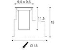 EB-LED-Bodenleuchte SLV DASAR S IP67 4W 350lm 830 24° 95×95mm Edelstahl