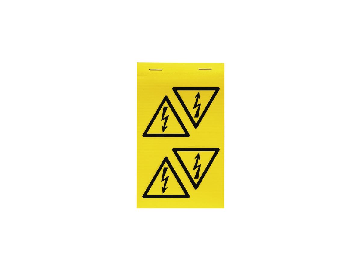 Etikette Weidmüller selbstklebend 75×75mm Symbol: Blitz im Dreieck Gewebe gelb