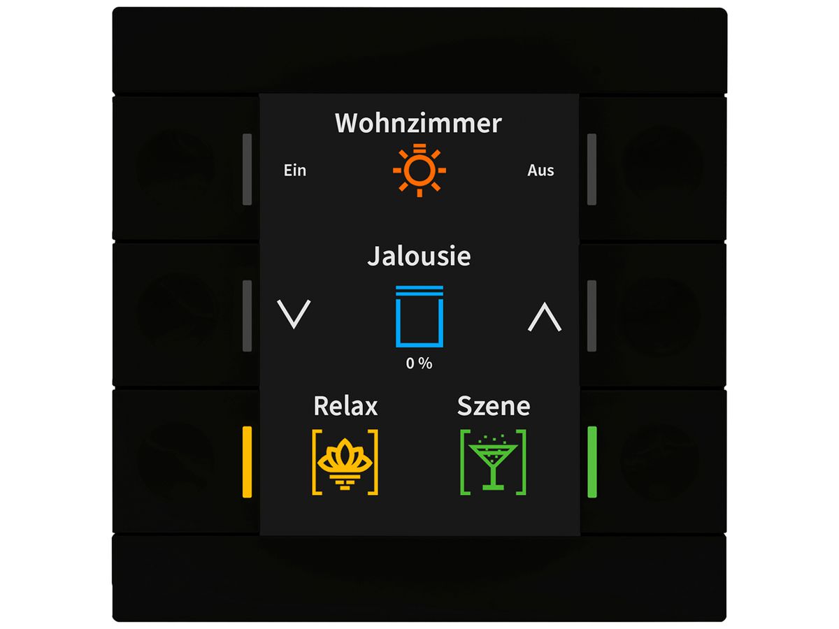 EB-Bediengerät KNX MDT BE-TAS8606.02 6T/6B Display schwarz matt