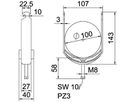 Schnellverleger BET 2056 H-Fuss Kunststoff 90…100mm 1×Kabel Stahl tfZn