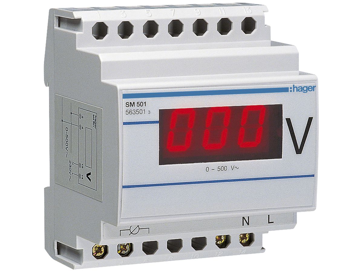 EB-Voltmeter Hager 0…500VAC
