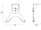Befestigungsbügel Sylvania KubiXx Edelstahl 170×73×158mm 2er Set