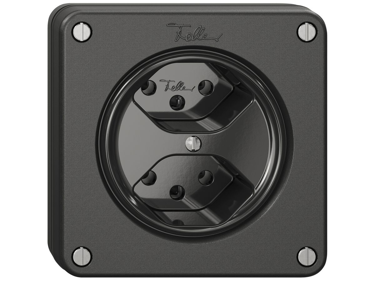 UP-Steckdose NEVO SNAPFIX® 2×T13 10A 250V 87×87×32mm IP21 sz