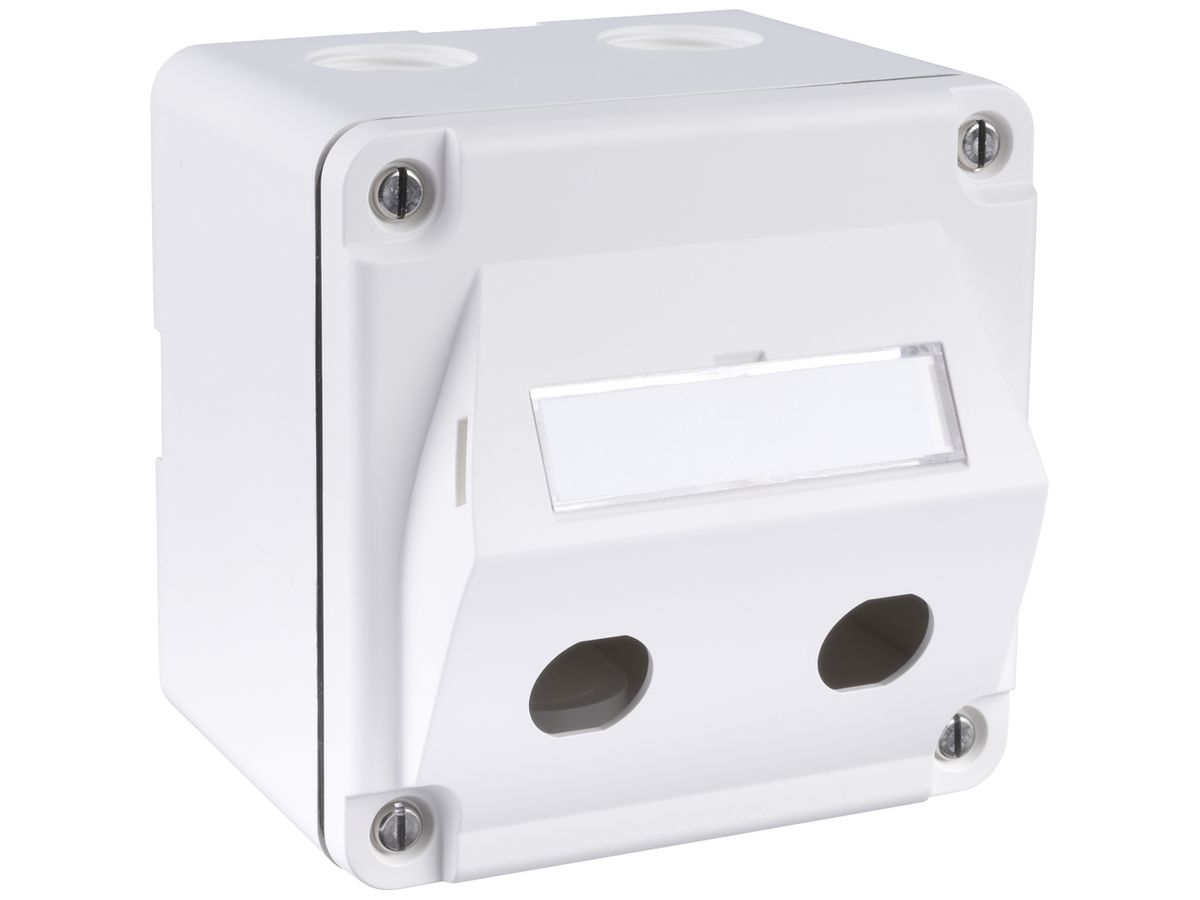 AP-Montageset R&M 2×HEC-QR schräg IP67 87×87mm weiss