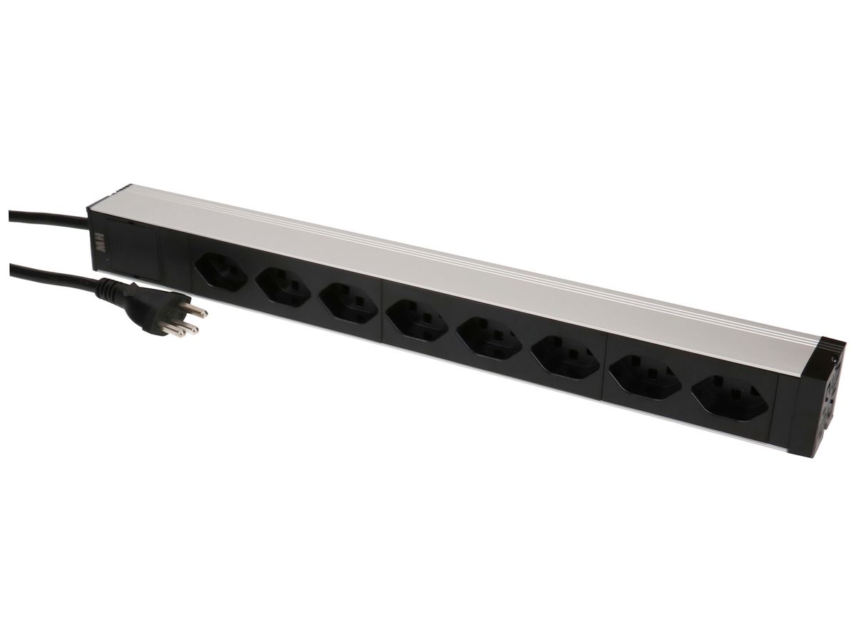 Steckdosenleiste PDU 19" MH maxCONNECT 8×T23 1HE 3×1.5mm² 3m alu/schwarz