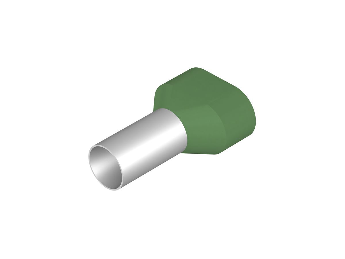 Zwillings-Aderendhülse Weidmüller H isoliert 2×16mm² 16mm grün, lose