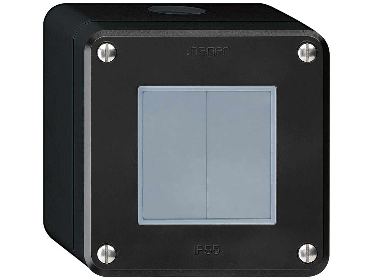 AP-Druckschalter robusto IP55 Schema 3/Drucktaster schwarz