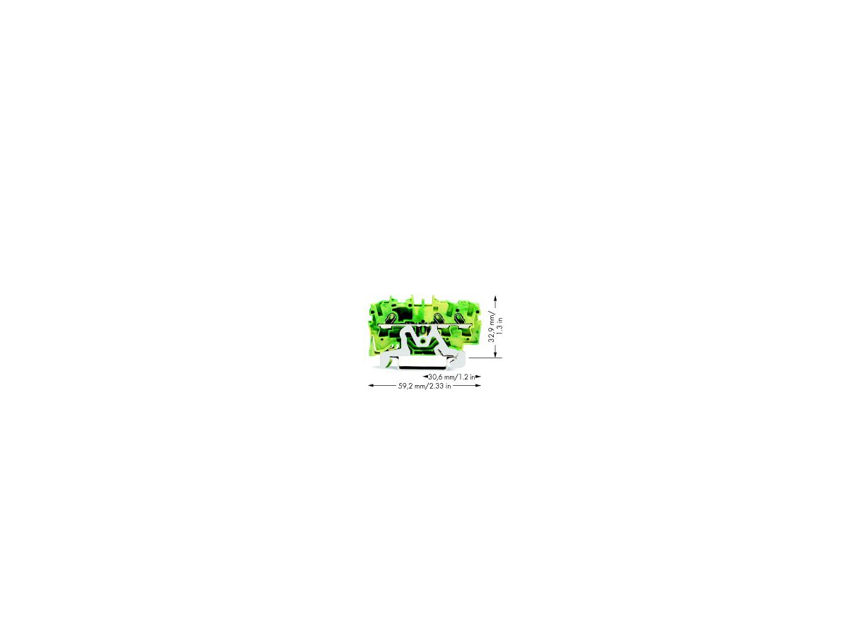 Durchgangsklemme WAGO TOPJOB S 1.5mm² 3L grün/gbSerie 2001