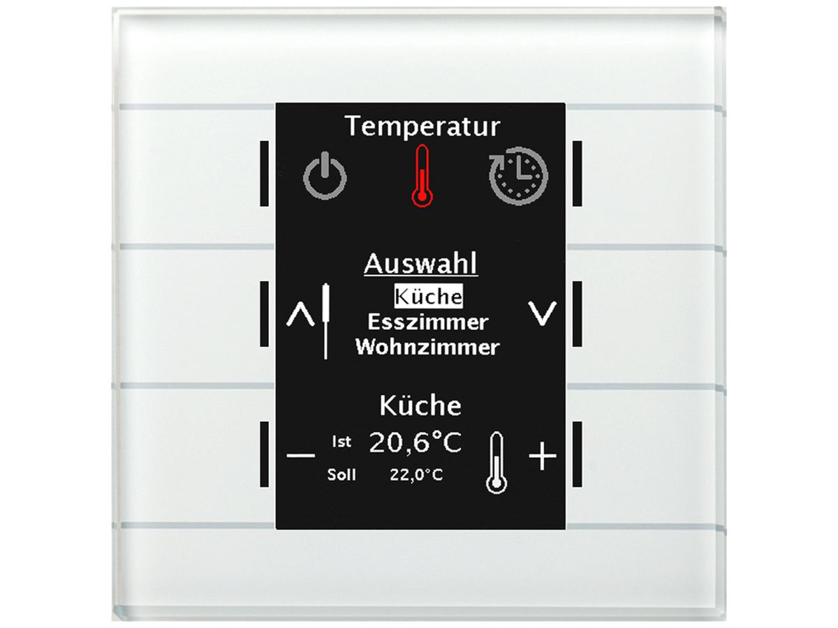 UP-Bediengerät KNX MDT BE-GBZW.01 6T Display Glas weiss