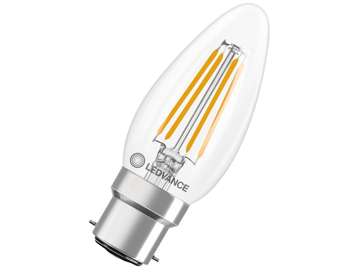 LED-Lampe LEDVANCE CLASSIC B B22d 3.4W 470lm 827 B10.5 klar Ø35×91mm