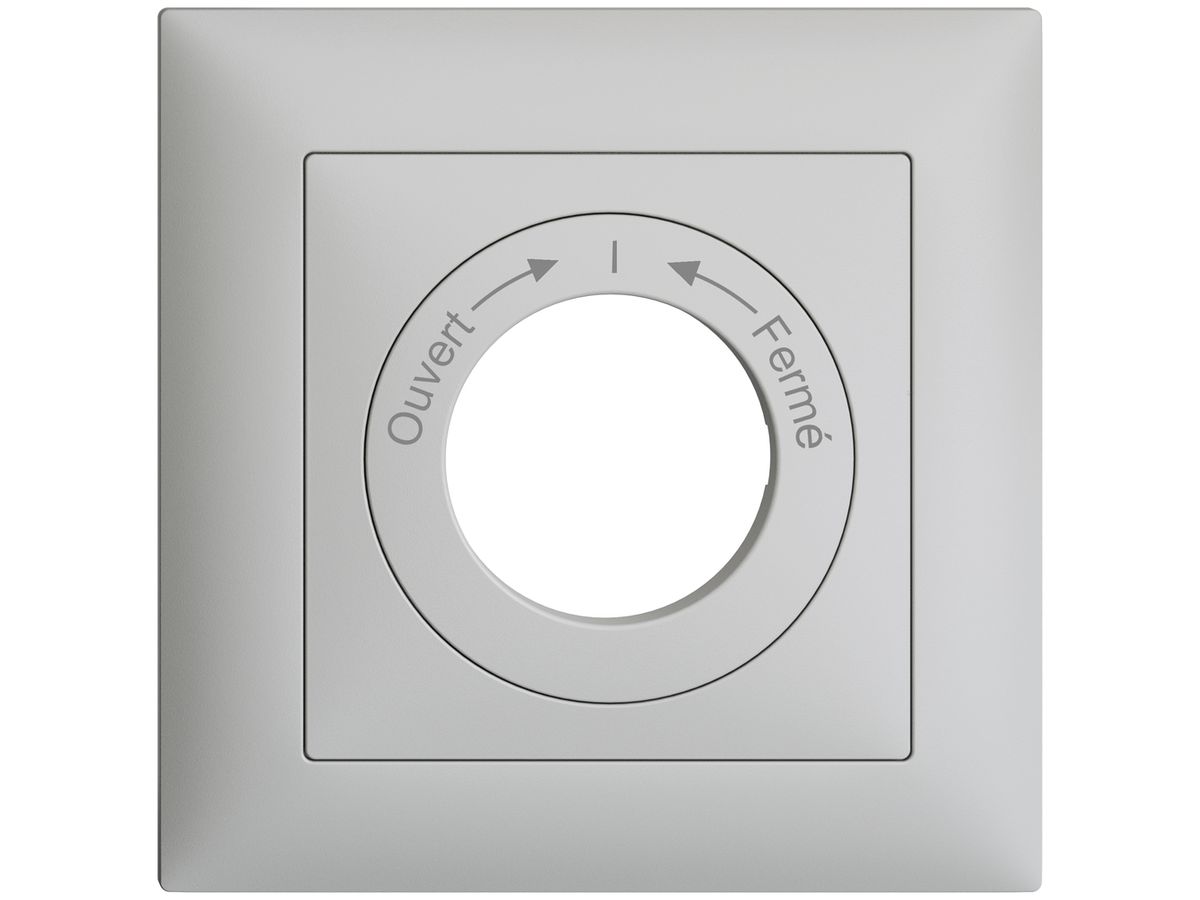 Frontset Ouvert->I<-Fermé EDIZIOdue hellgrau 88×88mm für Schlüsselschalter