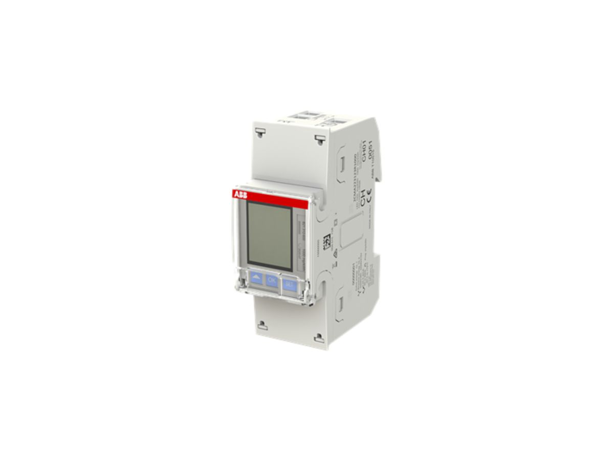 REG-Energiezähler ABB iBus B21 312-600, 1×65A Silber 2DI/2DO RS-485 METAS