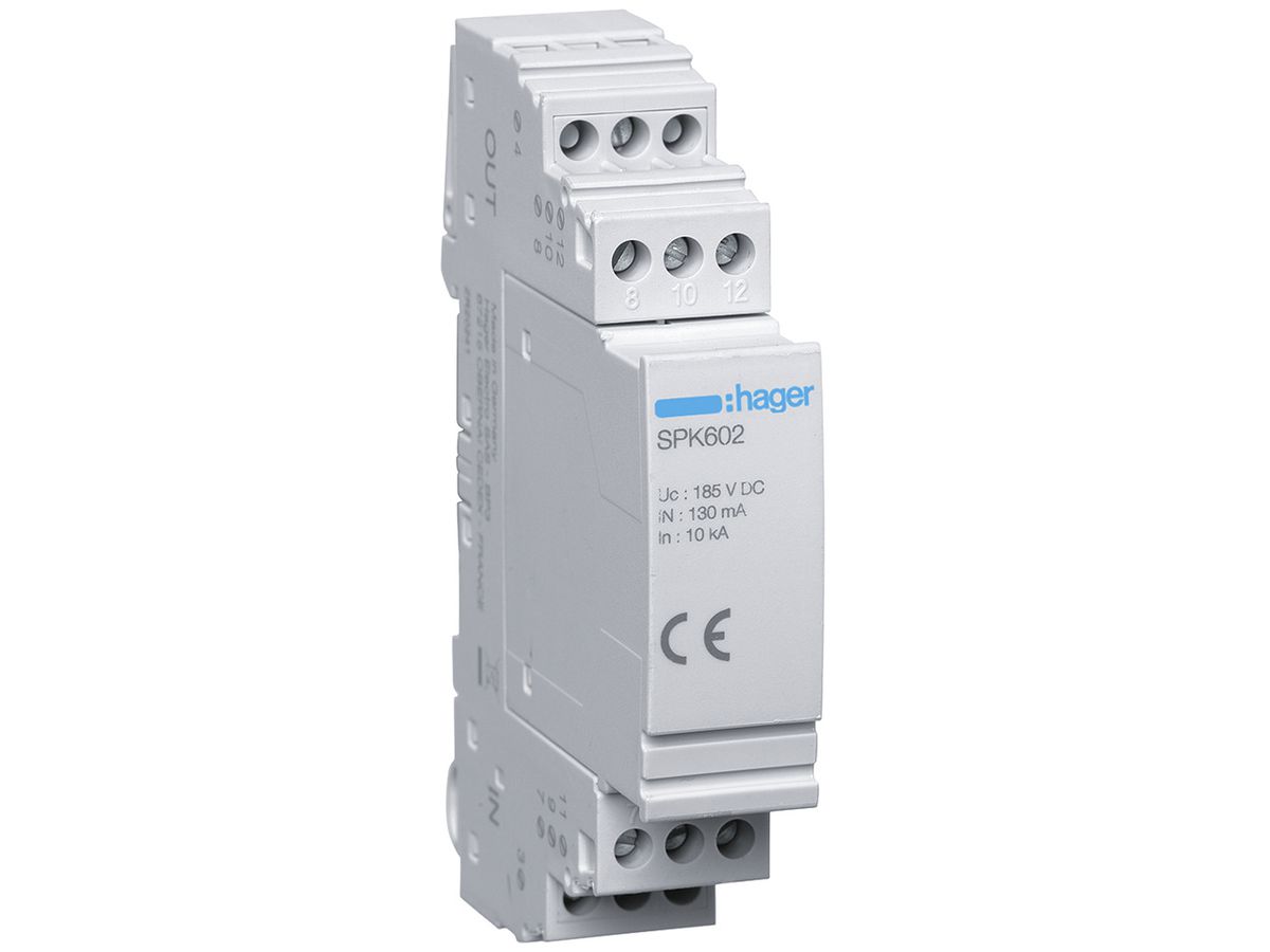 Überspannungsableiter Hager SPD 130V 135V 10kA 17.7mm f.DSL, ADSL, ADSL2+, ISDN