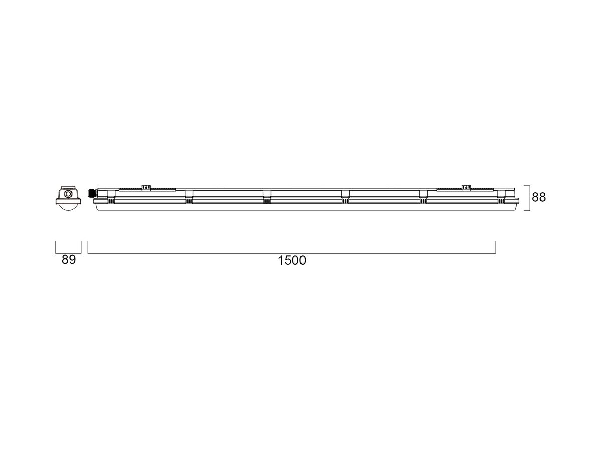 LED-Feuchtraumleuchte Sylvania Resisto 56W 5700…10100lm 4000K IP66 1500mm grau
