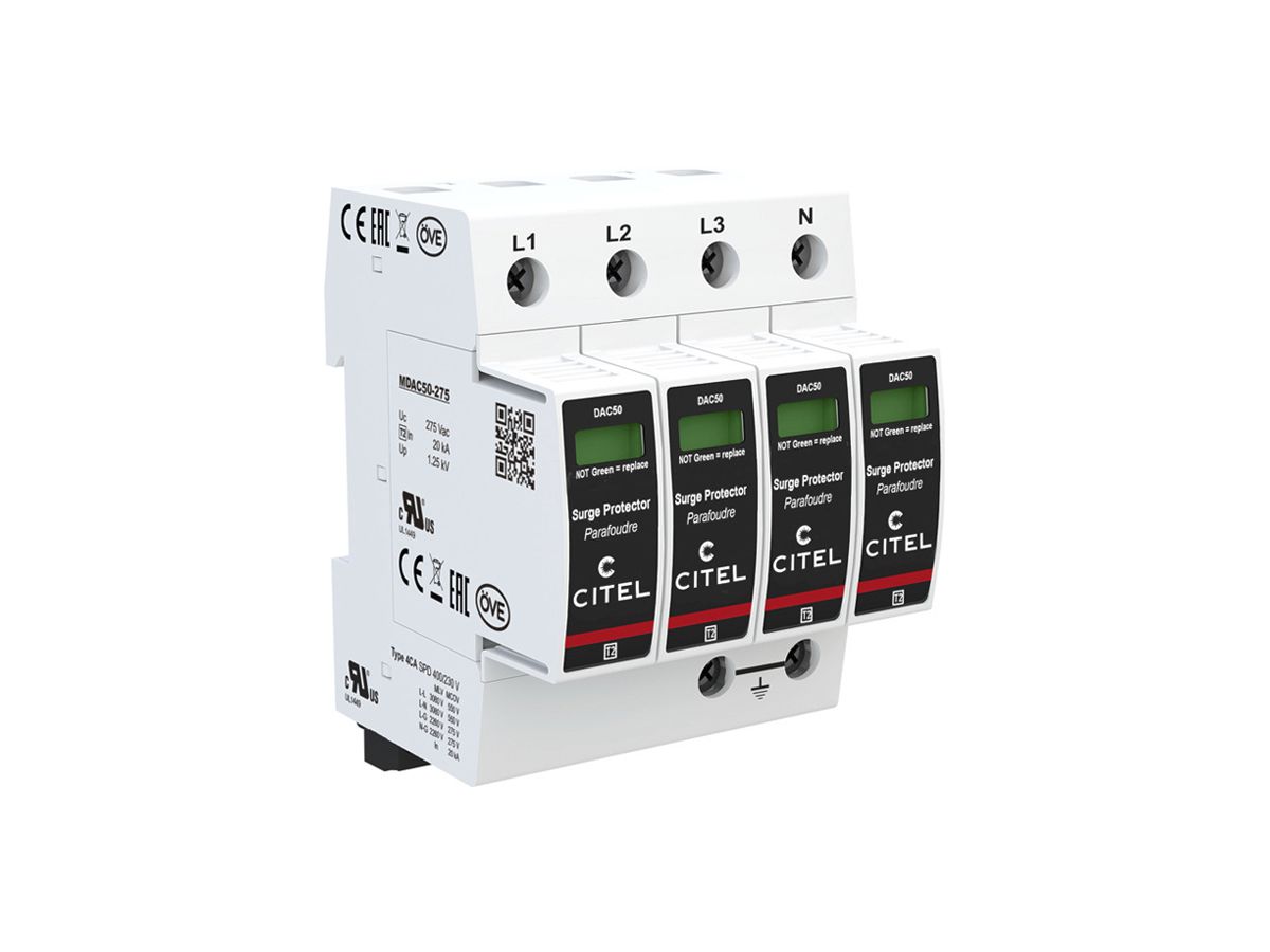 Überspannungsableiter  Citel DAC50S-40-275, Typ 2, 4-polig