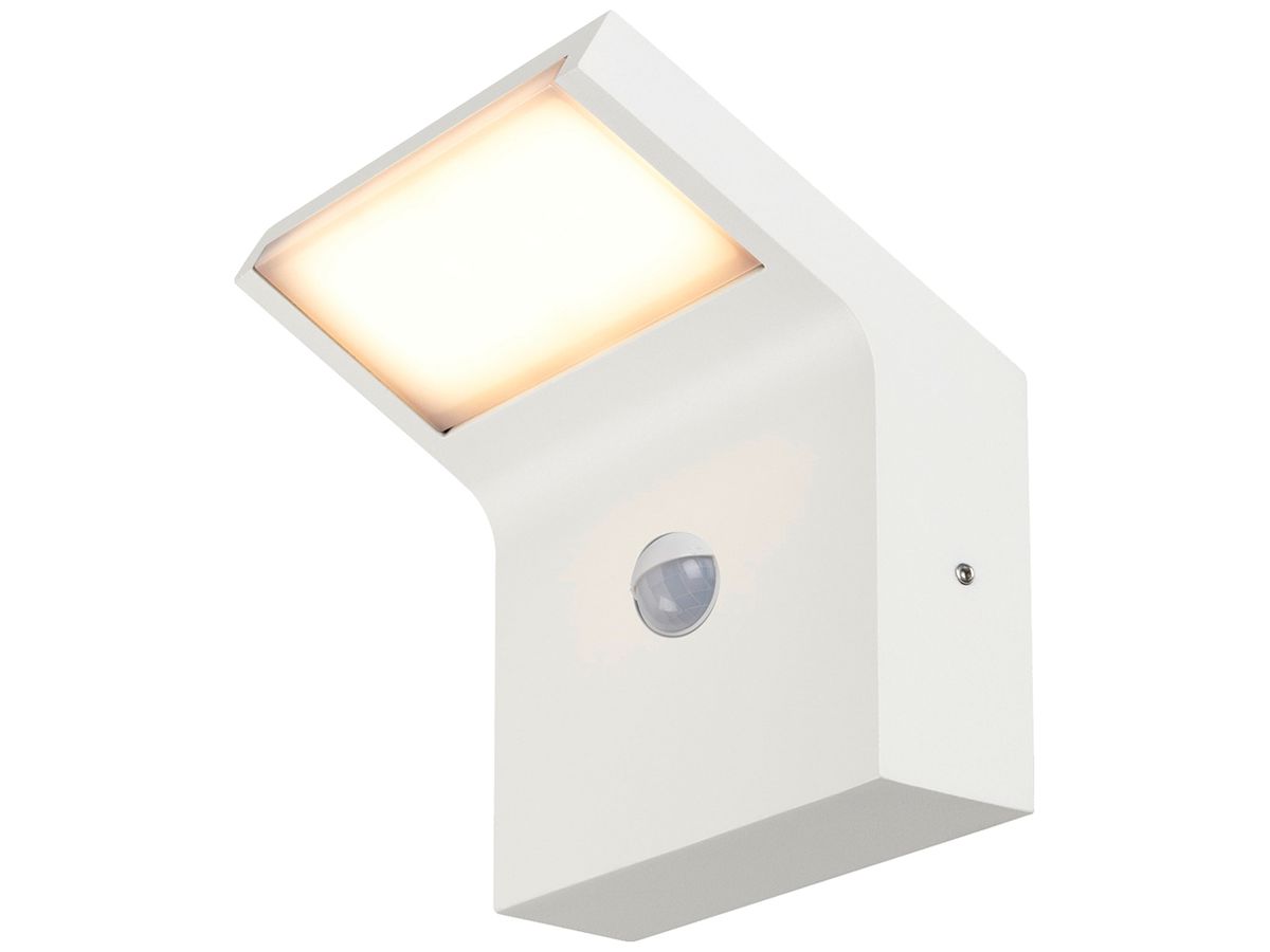 LED-Wandleuchte SLV ORDI PIR 10W 750lm 822 IP54 118×180×162mm weiss