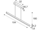 LED-Pendelleuchte SLV ONE LINEAR 100 PD PHASE 24W 1250lm 2700/3000K weiss