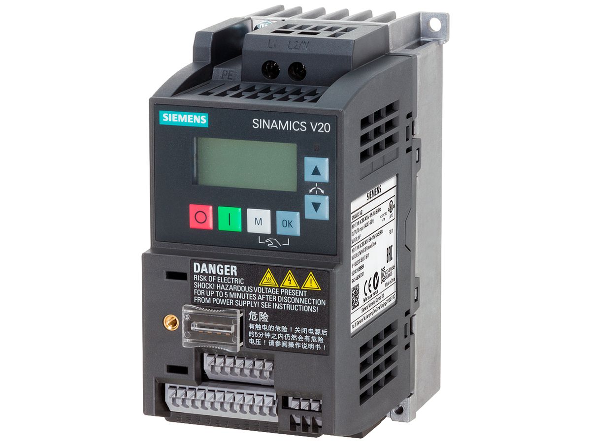 Frequenzumrichter Siemens SINAMICS V20 0.55kW 1/3AC Klasse B Modbus