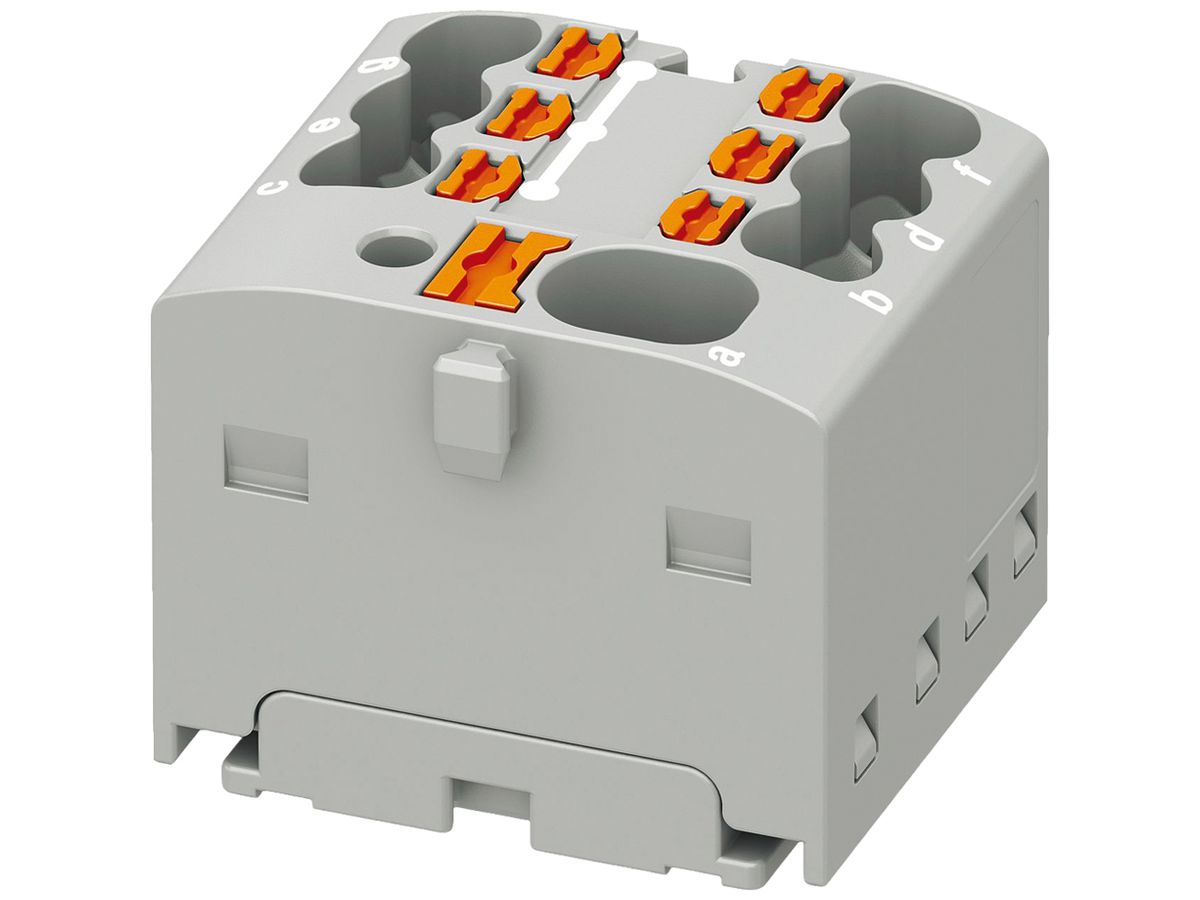 Verteilerblock PX PTFIX 4/6X1,5-G GY 1.5mm² 17.5A 450V 7×1 kleben gu