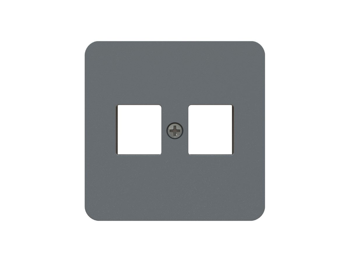 Frontplatte priamos 2×Keystone 60×60mm anthrazit