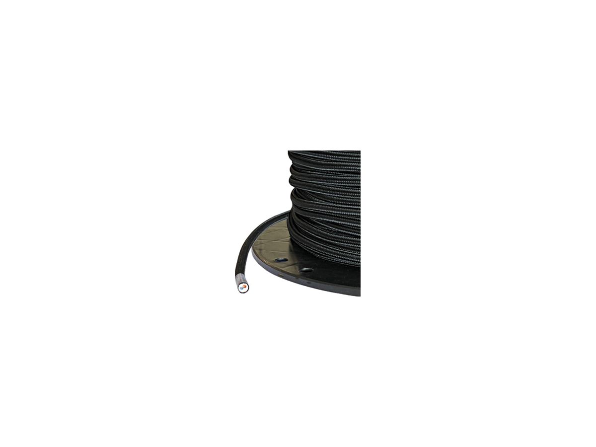 Textilkabel Elektrogros TDLR H03VV-F 2×0.75mm² LN schwarz 50m